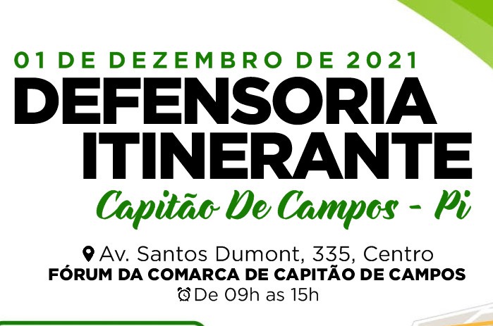 DIA 01 DE DEZEMBRO CAPITÃO DE CAMPOS RECEBE DEFENSORIA ITINERANTE EM AÇÃO