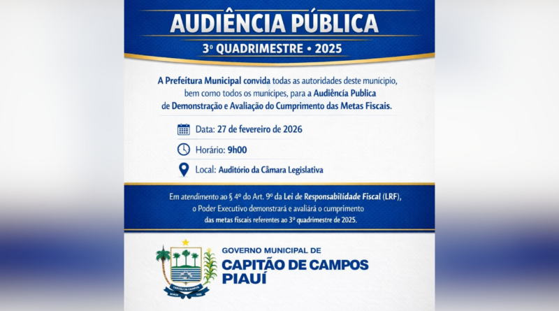 Audiência Pública – 3º Quadrimestre de 2025