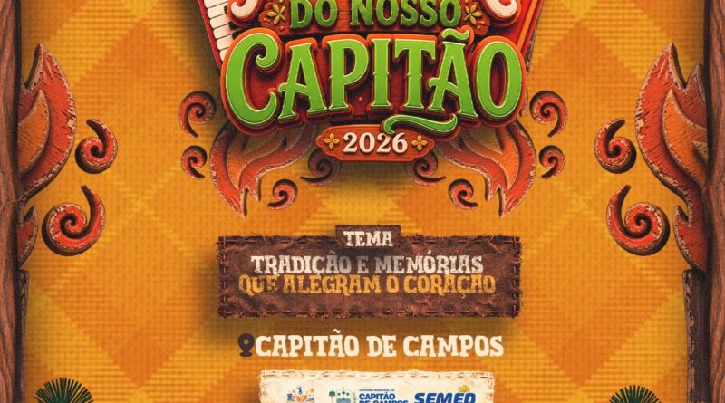 Arraiá do Nosso Capitão 2026 acontece nos dias 10 e 11 de julho